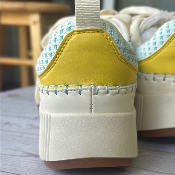 Vibrant Women's Athletic Shoes in White, Blue, and Yellow - Picture 5 of 11